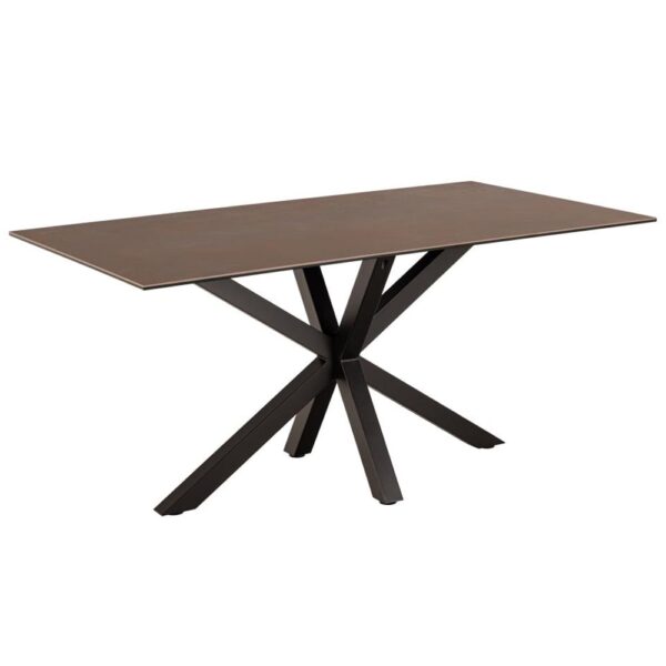 Hyeres Medium Ceramic Dining Table In Rusty Brown Lemco