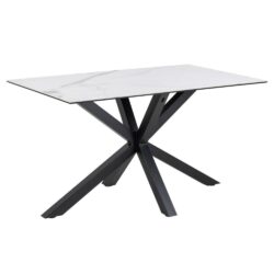 Hyeres Small Ceramic Dining Table In White Akranes