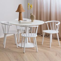 Ibika Wooden Dining Table With 4 Chairs In White