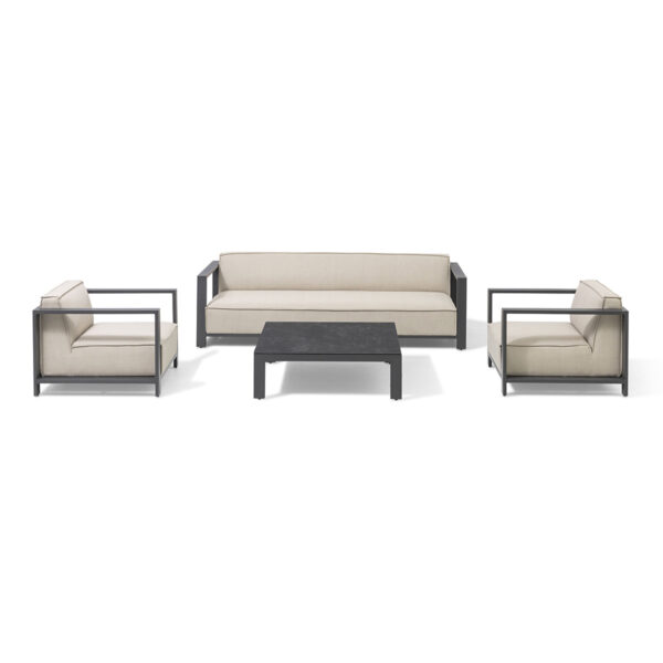 Ibiza 3 Seater Sofa Set with Square Coffee Table - Oatmeal