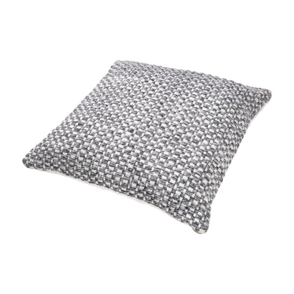 Indoor Outdoor Basket Weave Scatter Cushion - Graphite & White