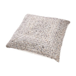 Indoor Outdoor Tweed Scatter Cushion - Warm Grey