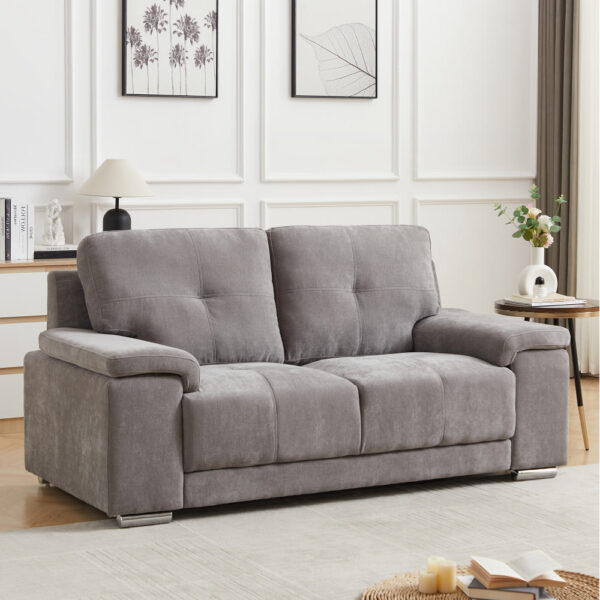 Kensington Fabric 2 Seater Sofa In Grey