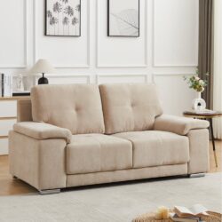 Kensington Fabric 2 Seater Sofa In Stone