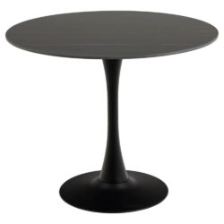 Macon Ceramic Dining Table With Steel Base In Matt Black Grantham