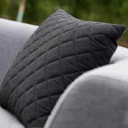 Quilted Outdoor Pack of 2 Scatter Cushions - Charcoal