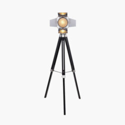 Stanley Tripod Floor Lamp - Silver & Black