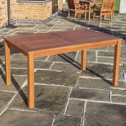 Walsall Wooden Garden Rectangular Dining Table In Honey Brown
