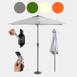 2.7m Steel Garden Parasol Set With Base