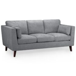 Abilene Fabric 3 Seater Sofa In Grey