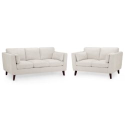 Abilene Fabric 3+2 Seater Sofa Set In Beige