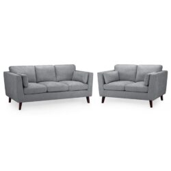 Abilene Fabric 3+2 Seater Sofa Set In Grey