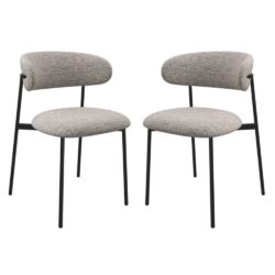 Amarillo Light Grey Fabric Dining Chairs In Pair