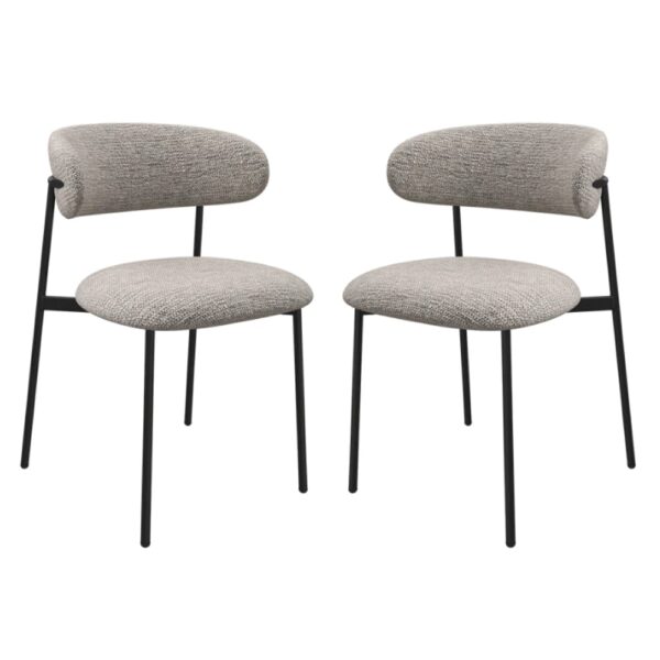 Amarillo Light Grey Fabric Dining Chairs In Pair
