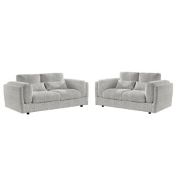 Barrie Fabric 3+2 Seater Sofa Set In Grey