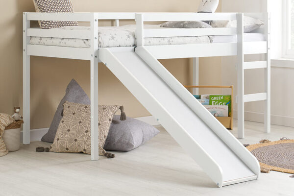 Birlea Frankie Midi Sleeper Kids Slide Bed, Birlea_Grey Coated Pine, Single