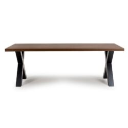 Detroit Small Wooden Dining Table With Black Legs In Smoked Oak