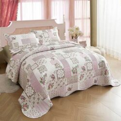 Easylife Patchwork Bedspread 240X250Cm in Pink, Size Double