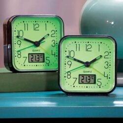 Easylife Square Glow in The Dark Clock Pack Of 2
