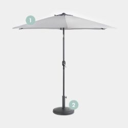Grey Steel Parasol 12KG Parasol Base Set