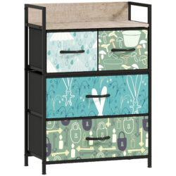 HOMCOM 4-Drawer Chest of Drawers - Blue