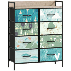 HOMCOM 8-Drawer Chest of Drawers - Blue