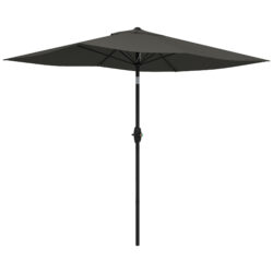 Outsunny 2 x 3(m) Garden Parasol Umbrella, Rectangular Outdoor Market Umbrella Sun Shade w/ Crank, Push Button Tilt, 6 Ribs, Aluminium Pole Aosom UK