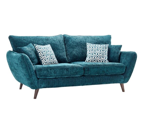 Palma Teal Chenille Fabric 2 Seater Sofa