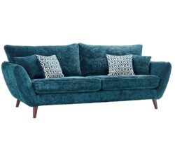 Palma Teal Chenille Fabric 3 Seater Sofa