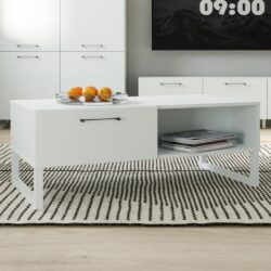 Sarnia Wooden Coffee Table With 1 Drawer In Light Grey