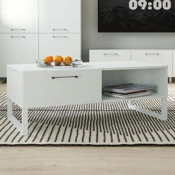 Sarnia Wooden Coffee Table With 1 Drawer In Light Grey