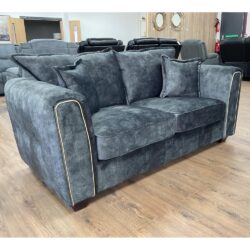 Sevilla Fabric 2 Seater Sofa In Charcoal Black