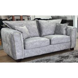 Sevilla Fabric 2 Seater Sofa In Silver Grey
