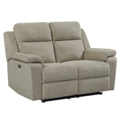 Tyrone Fabric Electric Recliner 2 Seater Sofa In Taupe