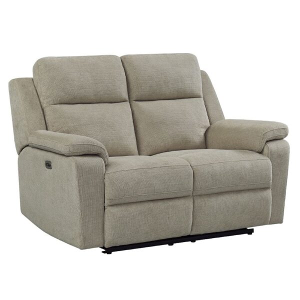 Tyrone Fabric Electric Recliner 2 Seater Sofa In Taupe