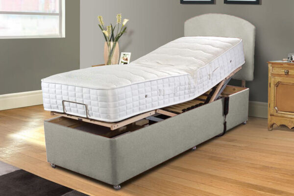Uplift Align Ortho 1000 Pocket Wool Adjustable Bed and Mattress Set, Bednextday_Silver, No Storage, Adjustable Small Single
