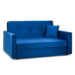 Viola Plush Velvet 2 Seater Sofa Bed In Blue