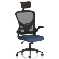 Accord Fabric Office Chair With Folding Arms In Whelk