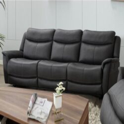 Arizones Fabric Recliner 3 Seater Sofa In Slate