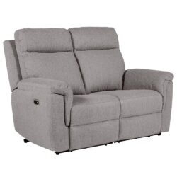 Baraboo Fabric Electric Recliner 2 Seater Sofa In Grey