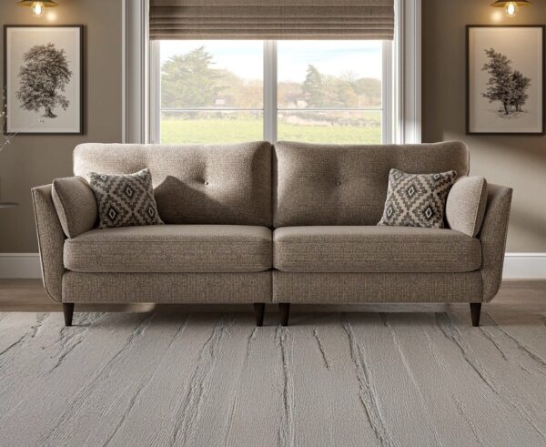 Capri Dove Grey Fabric 4 Seater Sofa