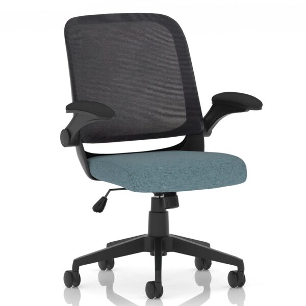 Crowley Fabric Office Chair With Folding Arms In Quench