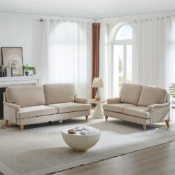 Hampshire Fabric 3+2 Seater Sofa Set In Stone