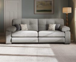 Helston Woven Steel Fabric 4 Seater Sofa