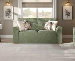 Jasper Green Chenille Fabric 2 Seater Sofa