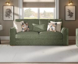 Jasper Green Chenille Fabric 3 Seater Sofa