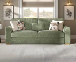 Jasper Green Chenille Fabric 4 Seater Sofa