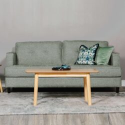 Jeddah Fabric 3 Seater Sofa In Sage