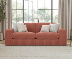 Milan Foxy Orange Fabric 3 Seater Sofa