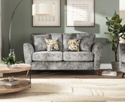 Naples Grey Velvet 2 Seater Sofa